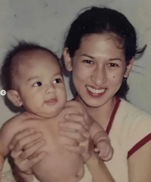 Young Andrei with his mother Izzy Trazona